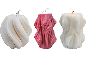 Navani Wave Rotation, 3 Pack Twist Candle Mold, Geometric Irregular Silicone Mold for Home Decoration, Fondant Cake, Chocolat