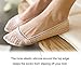 Flammi Women's 4 Pairs Low Cut Lace No Show Liner Socks Cotton Bottom Non Slip (Beige)