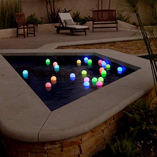 Floating Lights for Pool (Set of 12) 3” Round Light Up Pool Glow Balls
