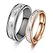 His or Hers Matching Set Heart Beat Chart Titanium Steel Couple Wedding Band Ring in a Gift Box