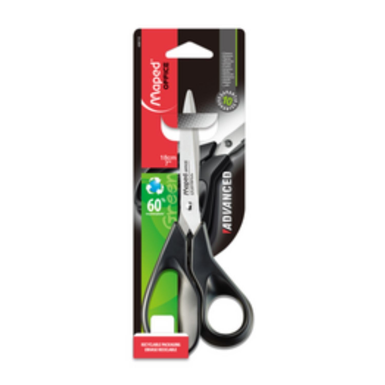 Maped Eco-Friendly Recycled Scissors, Adult, 7 Inch, Right Handed (498149)