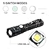 Akale Rechargeable LED Flashlight, Pocket-Sized LED Torch, Super Bright 400 Lumens CREE LED, Zoomable, IP65 Water Resistant, 5 Modes, Indoors and Outdoors (Camping, Hiking, and Cycling Use)