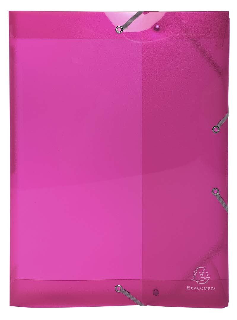Exacompta - Ref 59774E - Iderama Collection - Elasticated PP Filing Box - 250 x 330mm in Size, Suitable for Holding A4 Documents, 40mm Spine, Spine Label - Pink — image 1