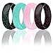 ROQ Silicone Wedding Ring for Women, Affordable Silicone Rubber Wedding Bands - White, Black with Glitter Sparkle Teal, Turquoise, Metal Look Silver, Glitter Pink, Purple, Deep Sky Blue - Size 5