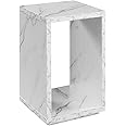 Convenience Concepts Northfield Admiral End Table with Shelf, White Faux Marble