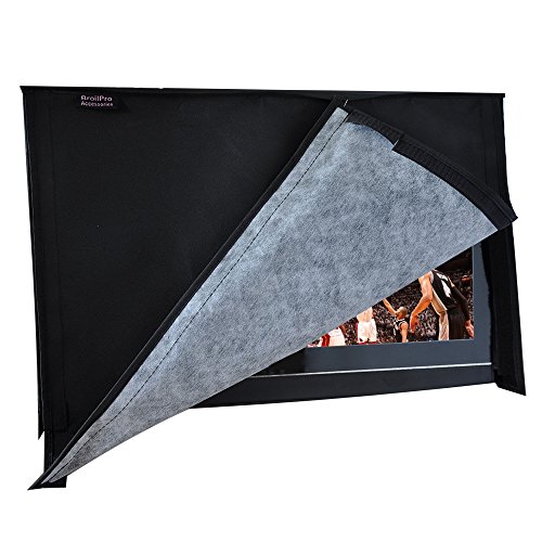 BroilPro Accessories Outdoor 32" TV Set Cover,Scratch Resistant Liner Protect LED Screen Best-Compatible with Standard Mounts and Stands (Black)