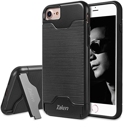 iPhone 8 Case,iPhone 7 Case, TAKEN DIRECT Slim Dual Layer Soft Silicone &amp; Hard Back Cover Bumper Protective Shock-Absorption &amp; Skid-proof Anti-Scratch Hybrid Case for Apple iPhone 7/8 4.7 inch- Black