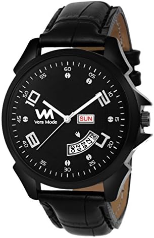 Vera Mode Men's Watch Broadway Collection Quartz Analog Black Dial Timepiece