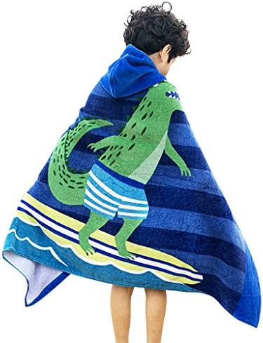 Kids Beach Towel Hooded Poncho Boy Girl Cotton Bathrobe Swim Wrap Bath Blanket