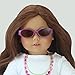 18 Inch Doll Sunglasses & Case 2 Pc. Set, Fits 18 Inch American Girl Dolls & More! by Sophia's, Hot Pink Furry Doll Eyeglass Case & Sunglasses