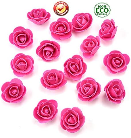 fake flowers heads Mini PE Foam Rose Flower Head Artificial Rose Flowers Handmade DIY Wedding Home Decoration Festive & Party Supplies 50pcs/lot (Rose red)