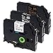 3 Pack 1/2 Inch Label Maker Tape TZe-231 TZe-334 TZe-335 Equivalent to Brother P-Touch TZe Tape 12mm 0.47 Laminated White/Black Labels Compatible with PT-D210 PT-H100 PTD400AD