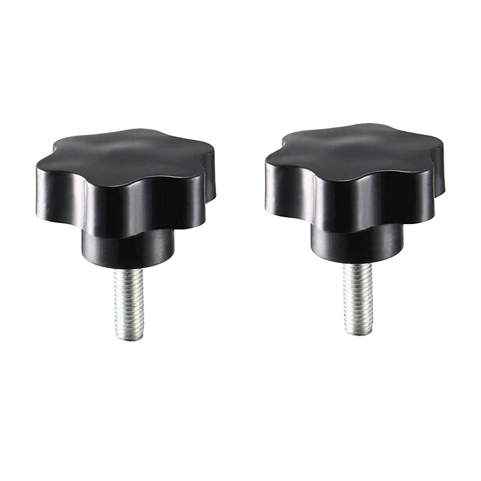 TOP-VIGOR 2Pcs M8 x 25mm Plum Hex Shaped Clamping Screw Knob, 32mm Dia Plastic Head Clamping Knob Handle Male Thread Thumb Screw