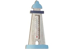 Stgfyxgs Wooden Wall Thermometer, Wall Sculpture, Easy-to-Read Hanging Thermometer for Nursery, Classroom, Beach House, Schoo