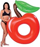 BEST CHERRY INFLATABLE POOL FLOATS, Perfect Floaties for Kids &amp; Adults, Huge Blow Up Party Tubes for River Rafting Summer Fun, Ultimate Floating Lounger, Birthday Water Raft Toy to Ride On, Red 68in (Toy)