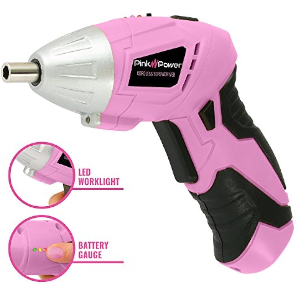 Best Pink Electric Screwdriver, 3.6Volt, 200RPM, Rechargeable, Premium