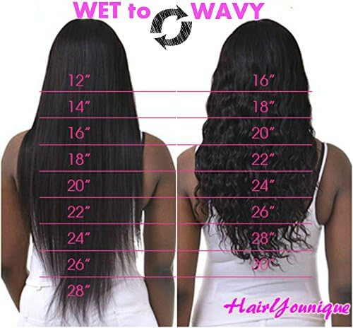 18"-18"-18" Wet &amp; Wavy Straight to Beach Wave Kinky Curly Virgin Remy Human Hair Bundles Top Lace Closure Natural Black Color 7a Grade 300 Grams