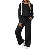 AUTOMET Womens Two Piece Lounge Sets Sweatsuits Outfit Wide Leg Sweatpants Tracksuit Loungewear Sweatshirt with Pockets