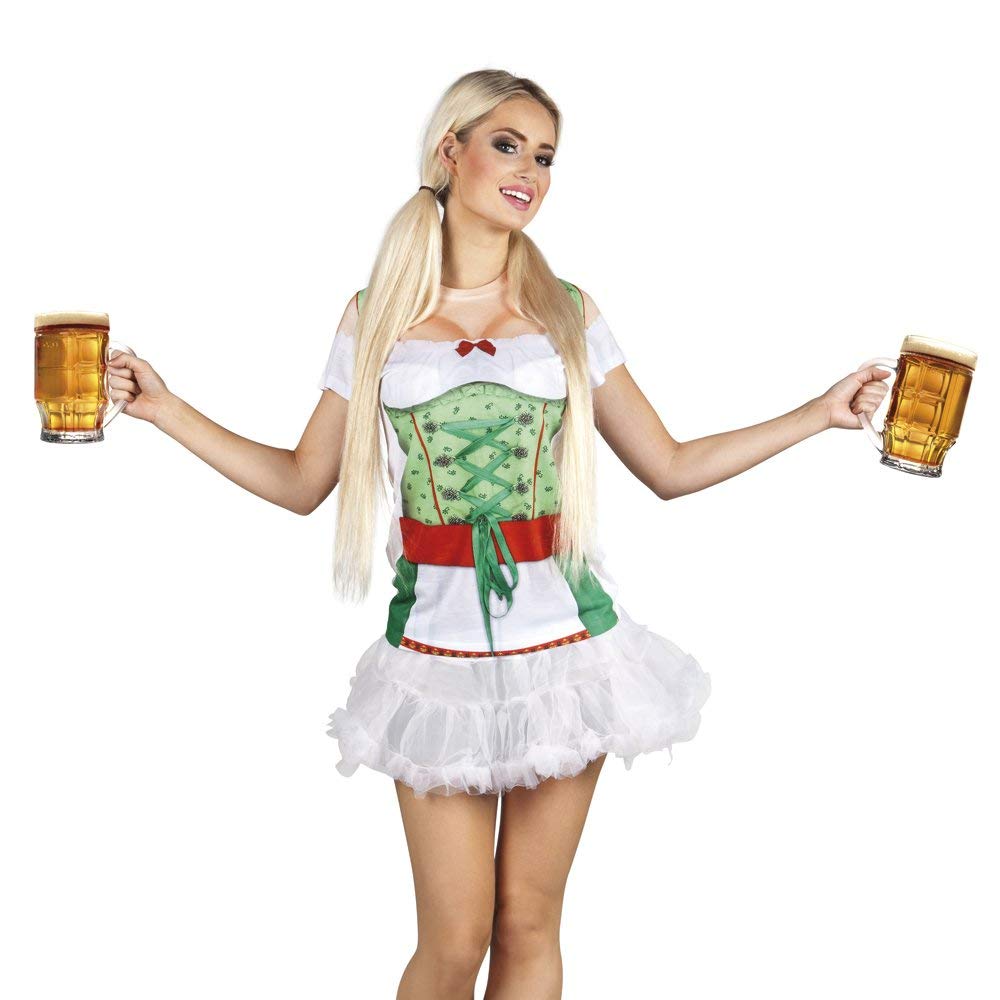 Boland - Tyrolean Heidi Photorealistic Shirt for Adults, Bierfest, Green/White, L, 84277