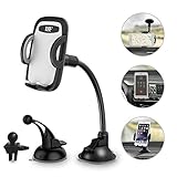 Car Phone Holder 3-in- 1 Car Mount for Windshield, Dashboard, Air Vent – 360° Rotatable Universal Cell Phone Mount for iPhone, Samsung, More – Hands Free Dash Mount Mobile Phone Holder for Car by I&F