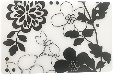 August Dream 6 Pcs Simple Wipe Clean Placemats Set of 6 Placemat for Kitchen Dinner Table Place Mats Dining Placemats Plastic Waterproof, Wipeable (Flower Crystal Black)