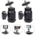 Hot Shoe Mount Adapter 1/4" Thread Mini Ball Head Ring Light Adapter for Cameras Camcorders Smartphone Microphone Gopro Canon
