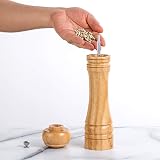 BINHAI 8 Inch Wooden Pepper Mill Set Salt Pepper Grinder Kit with Ceramic view 5