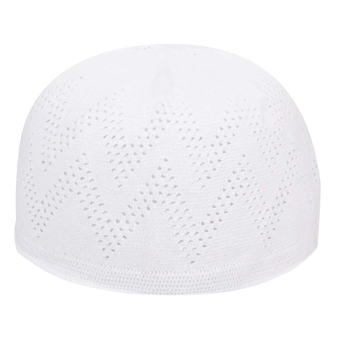 HIND ARABIAN NET Cap NAMAZ TOPI Muslim Cap Islamic TOPI (1) White