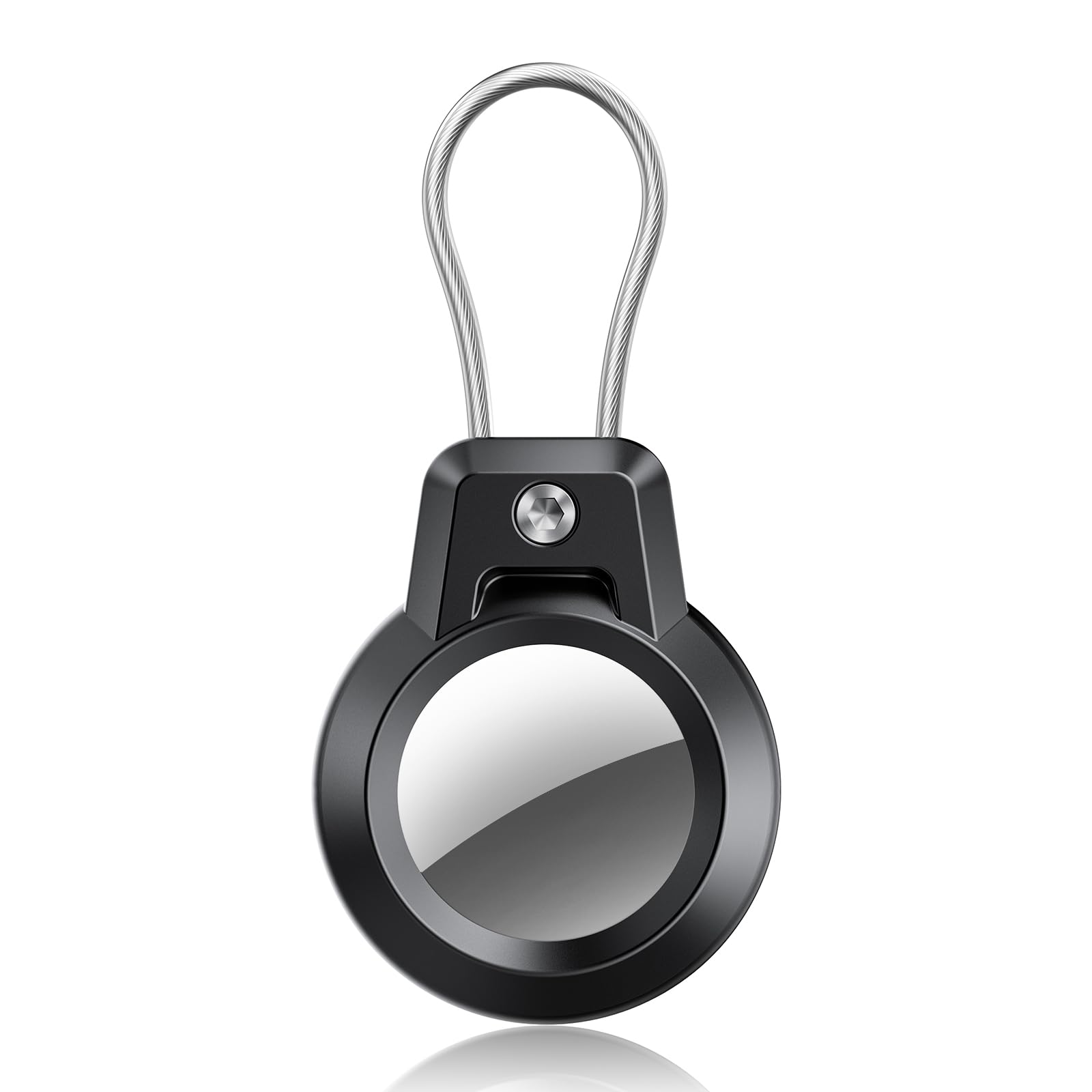 AirTag Keychain Holder for Apple AirTag - Robust 360° Protective Case With Wire Cable for Luggage, Backpack, Keys, Pets - Air Tag Accessories for Travel