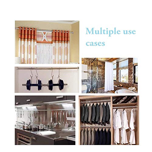 Zengest Shower Curtain Rod with Curtain Hooks, Curtain Rods for Windows and Shower 42 to 76 Inches, 12 Pack Shower Curtain Hooks/Ring - Thumbnail 2