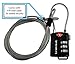 Lumintrail TSA Approved Lock for Luggage or Suitcase, Easy-to-Read 3 Digit Personalized Combination, Luggage Locks TSA Approved, Black, with a 4-FT Braided Steel Cable (1 Pack)