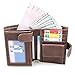 Trifold Wallets Men Card Holder Genuine Leather Wallet with Double ID Windows