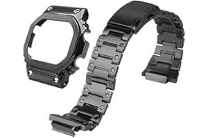 HJHYUL DW-5600 Mod Kit Stainless Steel Case Solid Metal Strap Bracelet for 5600 Series, 5610 Series, Watch Part Replacement