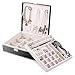 MESHA locking jewelry box organizer for Women/girls,2-Layer & 29-Compartment leather jewelry case, Necklace Display Storage case with Lock, Jewelry Holder for Earrings & Bracelets & Rings - Black