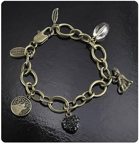 Twilight Breaking Dawn Part 2 Charm Bracelet - Wolf and Feather
