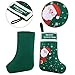 EasyAcc Christmas Stockings for Fireplace, 2 Pack 15.7'' Red Green Reindeer Santa Christmas Stocking Christmas Tree Decorations for Christmas Family Holiday Xmas Decor