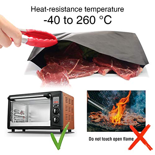 BBQ Mesh Bag + Solid Grill Bag Non Stick PTFE Toaster Oven Grilling Baking Pocket Sheet for Outdoor Picnic Barbecue Dehydrator Fruit Dryer Mesh
