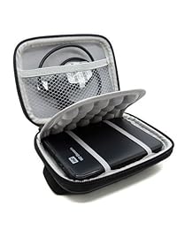 co2CREA duro EVA Shockproof Carrying Case Pouch Bolsa para Western Digital, Ultra Slim elementos esenciales, Canvio, Samsung M3 Slimline, pasaporte, color negro