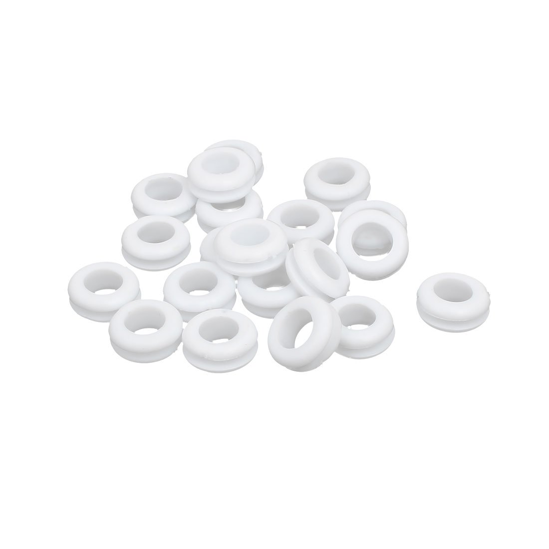 sourcingmap Rubber Ring Sealing Grommet Electrical Wiring Gasket White 10mm Inner Dia 20pcs