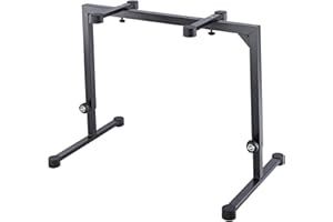 K&M Konig & Meyer 18810.015.55 Table Style Keyboard Stand Omega - Sturdy Height Adjustable Frame - Folds Flat Portable - Fits Piano and Electric Keyboards - For Adult and Youth Musicians - Black