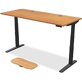 UPLIFT DESK Bamboo (72 x 30 inch) Standing Desk 2-Leg V3 Adjustable Stand Up C-Frame (Black), Advanced Keypad, Wire Grommets, Wire Tray, Rocker Board