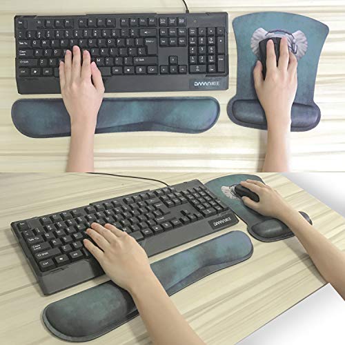 Dooke Keyboard Wrist Rest Pad and Mouse Wrist Rest Support, Comfort Wrist Rest Pad with Non-Slip Rubber Base & Memory Foam Support for Working Gaming Fatigue Pain Relief Elephant