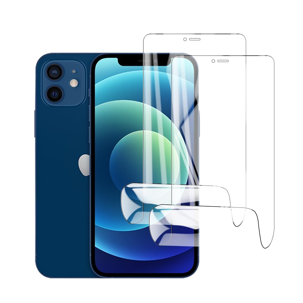 Glcrrpu 2 Pack Screen Protector for iPhone 12[6.1inch] High Sensitive Hydrogel TPU Film HD Clear Flexible,Self-Healing[Not Tempered Glass]