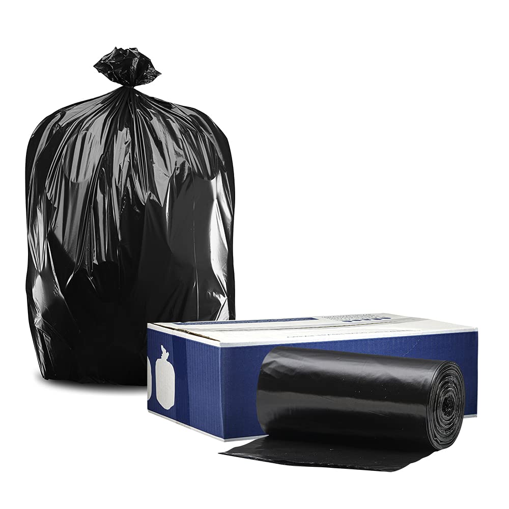 Plasticplace 65 Gallon Trash Bags │ 2.7 Mil │ Black Heavy Duty Garbage Can Liners │ 50” x 48” (25 Count) (W65LDB225A)