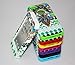 HJX White iphone 4S/4G Cool 3-Piece Butterfly Tribal Tribe Pattern High Impact Silicone Hybrid Combo Hard Case Cover for iPhone 4 4G 4S