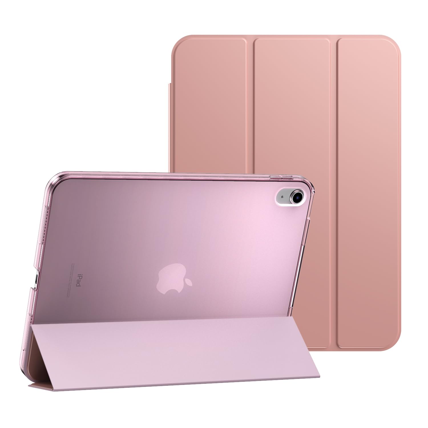 Smart Magnetic Folio Case For iPad A16 (11th Generation 2025) and For iPad 10th Generation 2022, Ultra Slim Lightweight Cover For iPad-11, iPad-10, Support Touch ID & Auto Wake/Sleep (Rose Gold)
