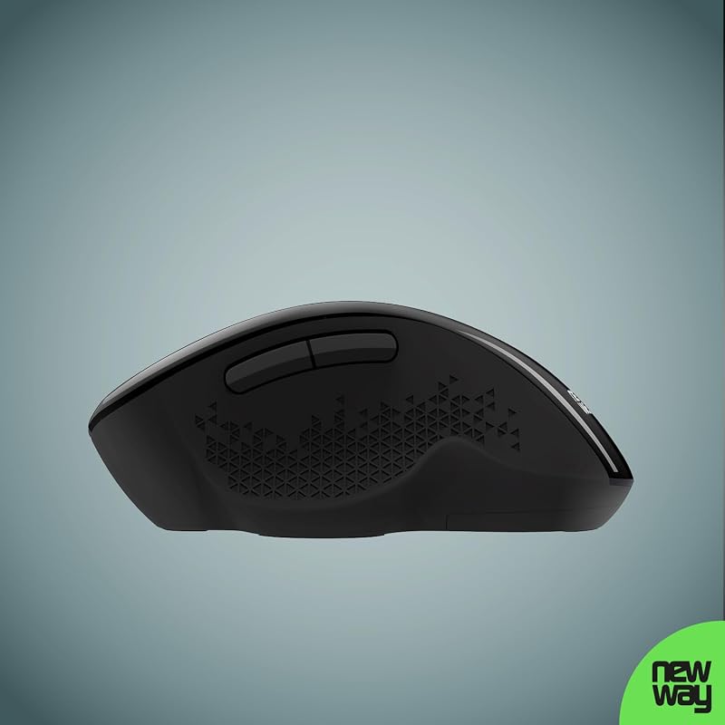 NM255 - Ratón inalámbrico WiFi 2.4GHz con receptor USB ergonómico - DPI 4000 - Silencioso 95% de reducción de ruido - 6 botones - para PC, ordenador portátil, Mac y Linux (Negro) — foto 8 de 8