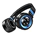 Wireless Headphones, Sound Intone P6 Stereo Bluetooth Headphones with Microphone Over-ear Foldable Portable Music Headsets for Cellphones Laptop Tablet TV Headphones (Black Blue)