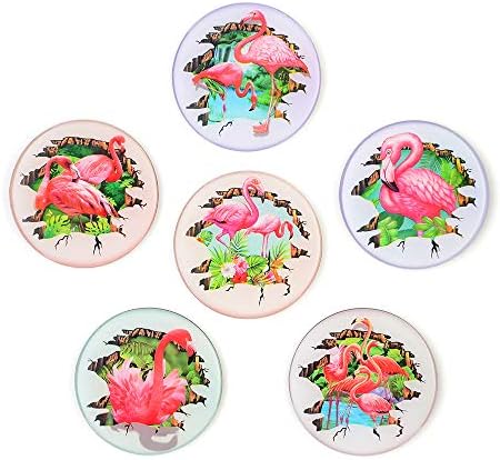 Morcart Refrigerator Magnets 3D Flamingo Magnets 6-Sets Suitable Microwave Oven Office Supplies Holiday Gifts Student Locker Coffee Shop Menu Message Board