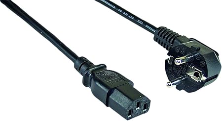 InLine Netzkabel, Schutzkontakt gewinkelt auf Kaltgerätestecker C13, 3m